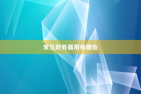 常见财务器用有哪些