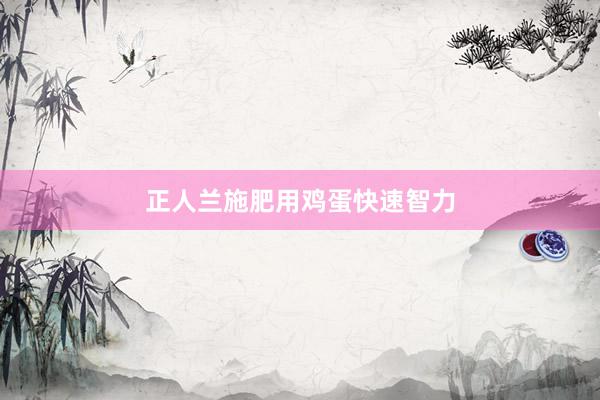 正人兰施肥用鸡蛋快速智力